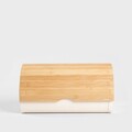 Cutie depozitare paine Rakel, Homla, 38x25x21 cm, metal/bambus, crem/natur