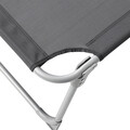 Sezlong pliabil cu parasolar, Songmics, 71x200x38 cm, max 150 kg, aluminiu/tesatura sintetica, gri