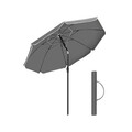 Umbrela pentru terasa, gradina, plaja, Songmics, D160 cm,  protectie solara UPF 50+, gri