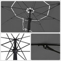 Umbrela pentru terasa, gradina, plaja, Songmics, D160 cm,  protectie solara UPF 50+, gri