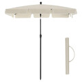 Umbrela dreptunghiulara pentru terasa, gradina, plaja, Songmics, 200x125 cm, protectie solara UPF 50+, bej