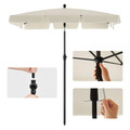 Umbrela dreptunghiulara pentru terasa, gradina, plaja, Songmics, 200x125 cm, protectie solara UPF 50+, bej