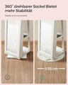Dulap rotativ pentru bijuterii cu oglinda, Songmics, 55x161 cm, PAL/sticla, alb