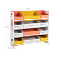 Organizator jucarii / mobilier camera copilului, Songmics, cu 12 cutii textile, 83x38x78 cm, MDF, multicolor