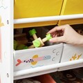 Organizator jucarii / mobilier camera copilului, Songmics, cu 12 cutii textile, 83x38x78 cm, MDF, multicolor