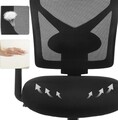 Scaun de birou, Songmics, ergonimic, suport lombar reglabi, sezut cu arcuri, max 120 kg, negru