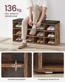 Bancheta cu pantofar Vasagle, 12 compartimente, 104x30.3x48 cm, max 136 kg, PAL, maro rustic