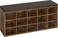 Bancheta cu pantofar Vasagle, 15 compartimente, 105x30x48 cm, max 200 kg, PAL, maro