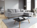 Coltar dreapta, Madara, Mazzini Sofas, 5 locuri, black legs, 254x182x90 cm, catifea, argintiu