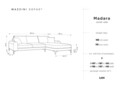 Coltar dreapta, Madara, Mazzini Sofas, 5 locuri, black legs, 254x182x90 cm, catifea, turcoaz