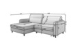 Coltar extensibil stanga 3 locuri ELTAP, LT-01ROY, Gomsi, 228x165x100 cm, lemn/poliester, alb