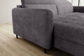 Coltar extensibil stanga 3 locuri ELTAP, LT-05TOU, Gomsi, 228x165x100 cm, lemn/poliester, gri inchis