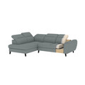 Coltar extensibil stanga 4 locuri ELTAP, LT-03NU, Noble, 255x201x100 cm, lemn/poliester, gri deschis