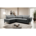 Coltar extensibil stanga 4 locuri ELTAP, LT-05VER, Noble, 255x201x100 cm, lemn/poliester, gri inchis