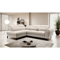 Coltar extensibil stanga 4 locuri ELTAP, LT-22IN, Noble, 255x201x100 cm, lemn/poliester, bej deschis