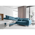 Coltar extensibil stanga 4 locuri ELTAP, LT-38SAV, Noble, 255x201x100 cm, lemn/poliester, albastru inchis