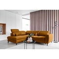 Coltar extensibil stanga 4 locuri ELTAP, LT-45NU, Noble, 255x201x100 cm, lemn/poliester, mustar