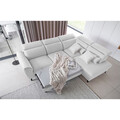 Coltar extensibil dreapta 4 locuri ELTAP, RT-01SAV, Noble, 255x201x100 cm, lemn/poliester, alb