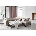 Coltar extensibil dreapta 4 locuri ELTAP, RT-24VE, Noble, 255x201x100 cm, lemn/poliester, roz