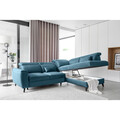 Coltar extensibil dreapta 4 locuri ELTAP, RT-38SAV, Noble, 255x201x100 cm, lemn/poliester, albastru inchis