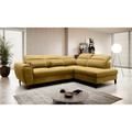 Coltar extensibil dreapta 4 locuri ELTAP, RT-45LO, Noble, 255x201x100 cm, lemn/poliester, mustar