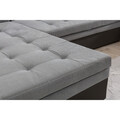 Coltar extensibil stanga 5 locuri ELTAP, Damario, 338x189x78 cm, lemn/poliester, verde inchis/gri inchis