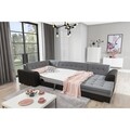 Coltar extensibil dreapta 5 locuri ELTAP, Damario, 338x189x78 cm, lemn/poliester, bej inchis/bej deschis