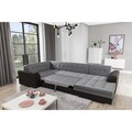 Coltar extensibil dreapta 5 locuri ELTAP, Damario, 338x189x78 cm, lemn/poliester, maro inchis/maro deschis