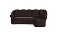 Coltar extensibil dreapta 3 locuri ELTAP, L-004, Lord, 243x180x112 cm, lemn/poliester, maro inchis/negru