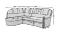 Coltar extensibil dreapta 3 locuri ELTAP, L-004, Lord, 243x180x112 cm, lemn/poliester, maro inchis/negru