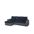Coltar extensibil reversibil 3 locuri ELTAP, Livio, 237x150x72 cm, lemn/poliester, albastru inchis/gri inchis
