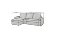 Coltar extensibil reversibil 3 locuri ELTAP, Livio, 237x150x72 cm, lemn/poliester, gri inchis