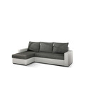 Coltar extensibil reversibil 3 locuri ELTAP, Livio, 237x150x72 cm, lemn/poliester, gri inchis/alb