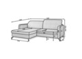 Coltar extensibil stanga 3 locuri ELTAP, Lore-29, Lorelle, 225x160x105 cm, lemn/poliester, albastru inchis