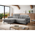 Coltar extensibil stanga 3 locuri ELTAP, Lore-35, Lorelle, 225x160x105 cm, lemn/poliester, gri deschis