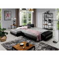 Coltar extensibil stanga 4 locuri ELTAP, Ov05, Ottavio, 275x180x85 cm, lemn/poliester, violet inchis/gri inchis