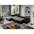 Coltar extensibil stanga 4 locuri ELTAP, Ov11, Ottavio, 275x180x85 cm, lemn/poliester, gri/gri inchis