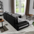Coltar extensibil dreapta 4 locuri ELTAP, Ov19, Ottavio, 275x180x85 cm, lemn/poliester, negru/alb