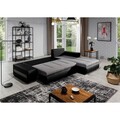 Coltar extensibil dreapta 4 locuri ELTAP, Ov36, Ottavio, 275x180x85 cm, lemn/poliester, gri inchis/gri