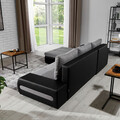 Coltar extensibil stanga 4 locuri ELTAP, Ov49, Ottavio, 275x180x85 cm, lemn/poliester, gri inchis/gri