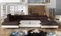 Coltar extensibil stanga 6 locuri ELTAP, Rod-21, Rodrigo, 345x202x90 cm, lemn/poliester, maro inchis/bej