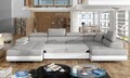 Coltar extensibil dreapta 6 locuri ELTAP, Rod-59, Rodrigo, 345x202x90 cm, lemn/poliester, gri deschis/alb