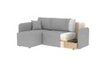 Coltar extensibil stanga 3 locuri ELTAP, Hadson, 206x150x89 cm, lemn/poliester, gri deschis