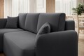 Coltar extensibil stanga 3 locuri ELTAP, Hadson, 206x150x89 cm, lemn/poliester, gri inchis