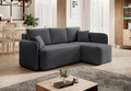Coltar extensibil dreapta 3 locuri ELTAP, Hadson, 206x150x89 cm, lemn/poliester, gri inchis
