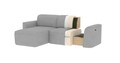Coltar stanga 4 locuri ELTAP, Ume, 287x190x88 cm, lemn/poliester, gri/gri inchis
