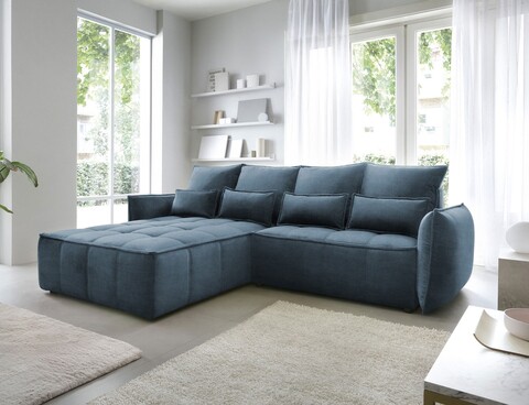 Coltar extensibil stanga 4 locuri ELTAP, LT-40MAN, Campo, 265x196x88 cm, lemn/poliester, albastru inchis