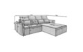 Coltar extensibil stanga 4 locuri ELTAP, LT-45MAN, Campo, 265x196x88 cm, lemn/poliester, mustar