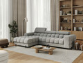 Coltar extensibil stanga 3 locuri ELTAP, LT-04SO, Felro, 285x181x93 cm, lemn/poliester, gri inchis