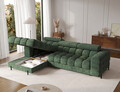 Coltar extensibil stanga 3 locuri ELTAP, LT-35AMO, Felro, 285x181x93 cm, lemn/poliester, verde inchis